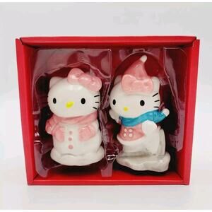 Sanrio Hello Kitty Christmas Ceramic Salt and Pepper Shaker Set 2024 Rare NWT